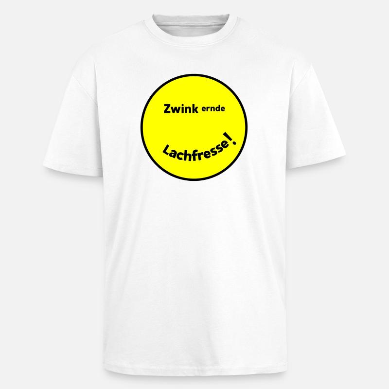 Zwinkernde Lachfresse - Oversized Heavyweight Unisex T-Shirt - Weiß