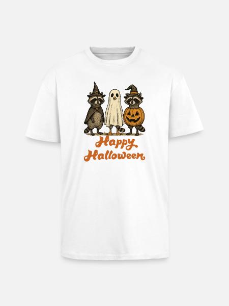 Halloween Raccoons Ghostly Halloween  - Unisex Oversized Heavyweight T-shirt - white