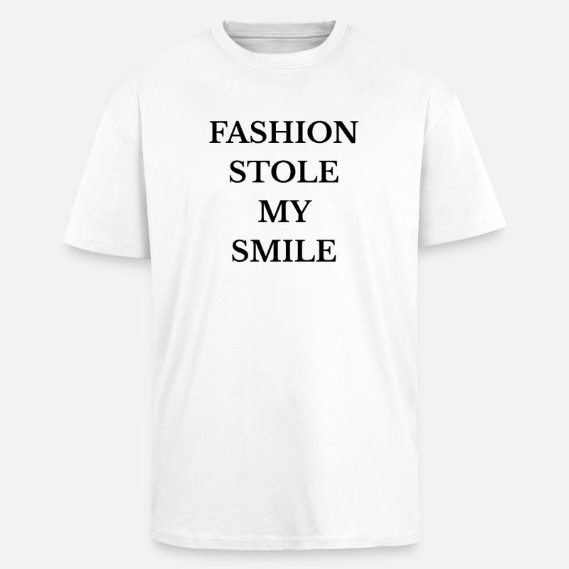 Die Mode hat mein Lächeln gestohlen - Oversized Heavyweight Unisex T-Shirt - Weiß