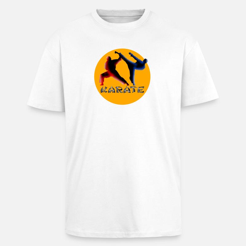 Kampfkunst Dynamik Karate Silhouette - Oversized Heavyweight Unisex T-Shirt - Weiß