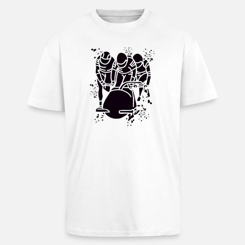 Bobfahrer Bobschlitten Viererbob - Oversized Heavyweight Unisex T-Shirt - Weiß