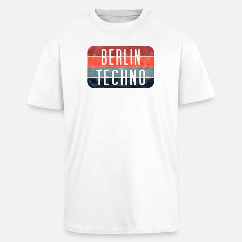 Berlin Techno Text - T-shirt unisexe oversize épais - blanc