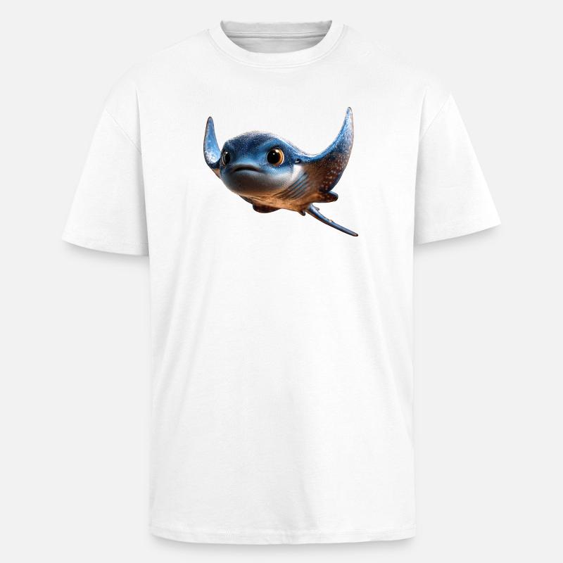 Manta Ray, Devil Ray, Stingray, Diver - Unisex Oversized Heavyweight T-shirt - white