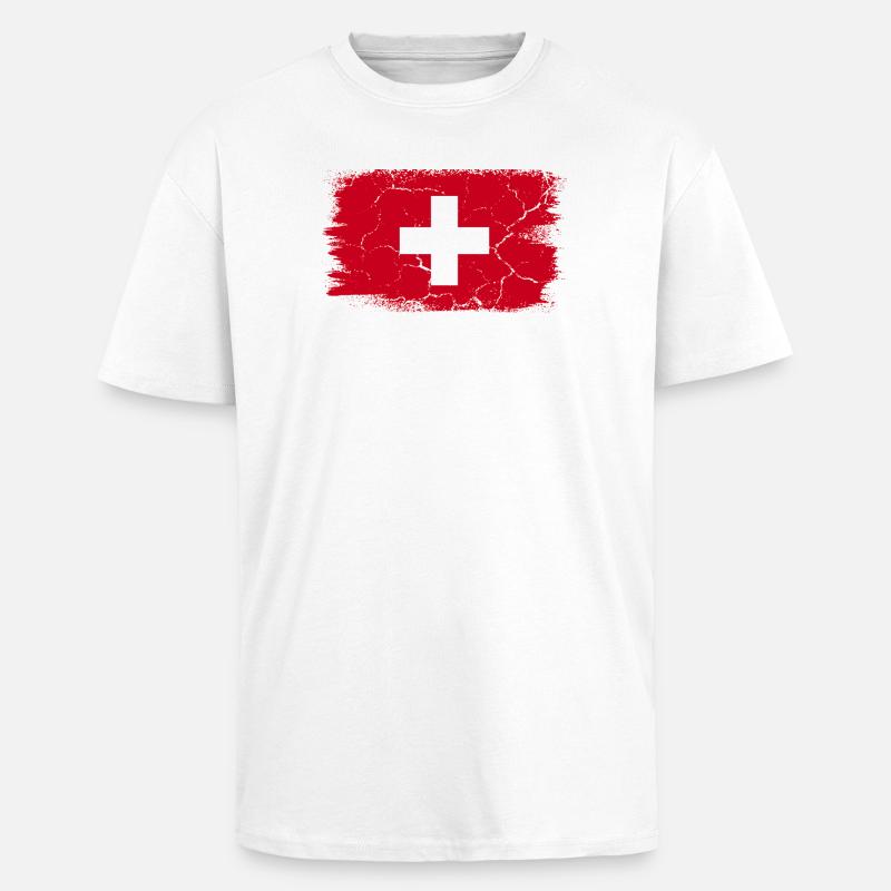 Saint-Moritz - T-shirt unisexe oversize épais - blanc