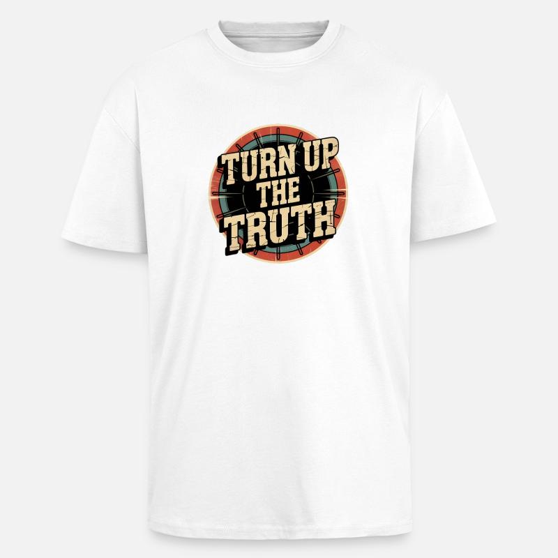 Retro Grunge – Montez la vérité - T-shirt unisexe oversize épais - blanc