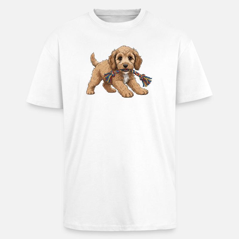 Cockapoo-Welpe - Oversized Heavyweight Unisex T-Shirt - Weiß