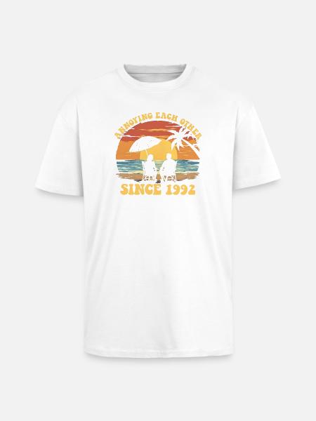 Anniversary of mutual harassment since 1992 - Unisex Oversized Heavyweight T-shirt - white