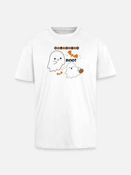 Little Ghosts Halloween Scene - Unisex Oversized Heavyweight T-shirt - white