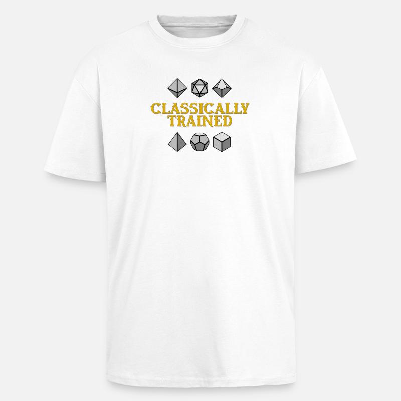 Classically Trained Geometric Dice - Unisex Oversized Heavyweight T-shirt - white