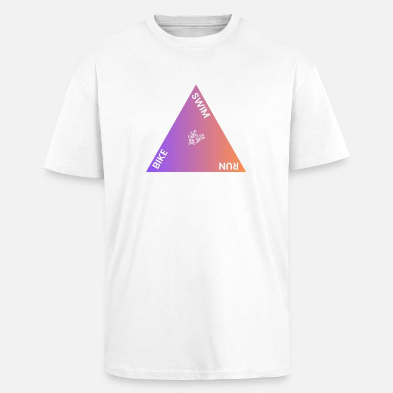 Triathlon Triangle Gradient - Unisex Oversized Heavyweight T-shirt - white