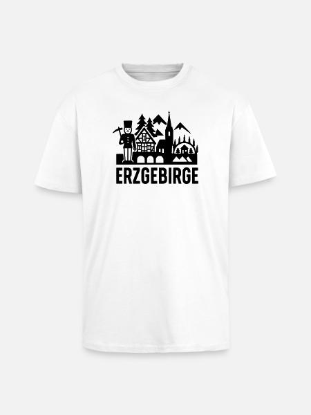 Typical Erzgebirge silhouette - Unisex Oversized Heavyweight T-shirt - white