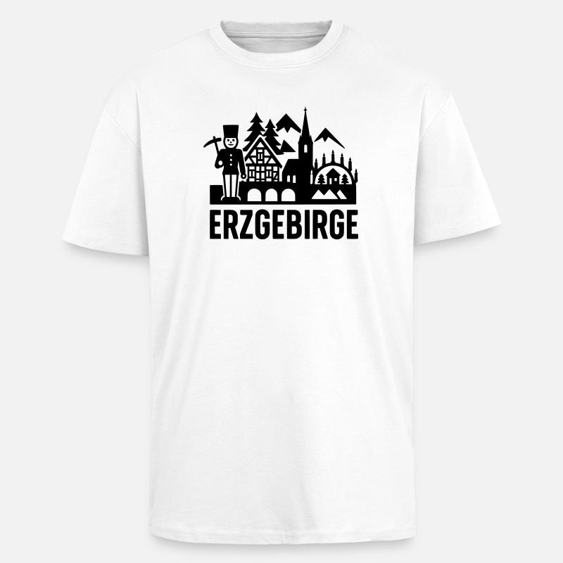 Erzgebirge typisch Silhouette - Oversized Heavyweight Unisex T-Shirt - Weiß