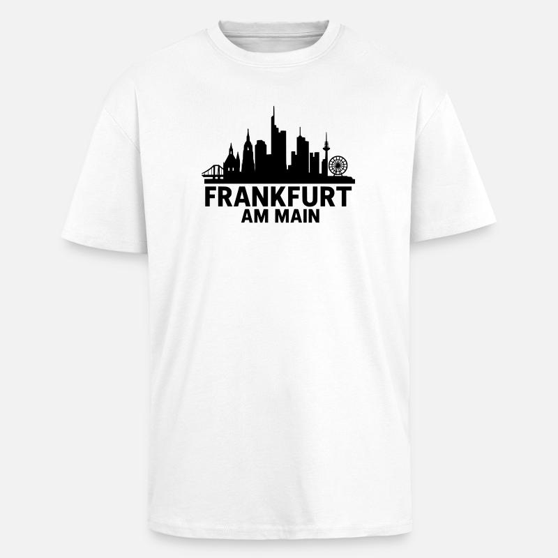 Frankfurt am Main Silhouette - Oversized Heavyweight Unisex T-Shirt - Weiß