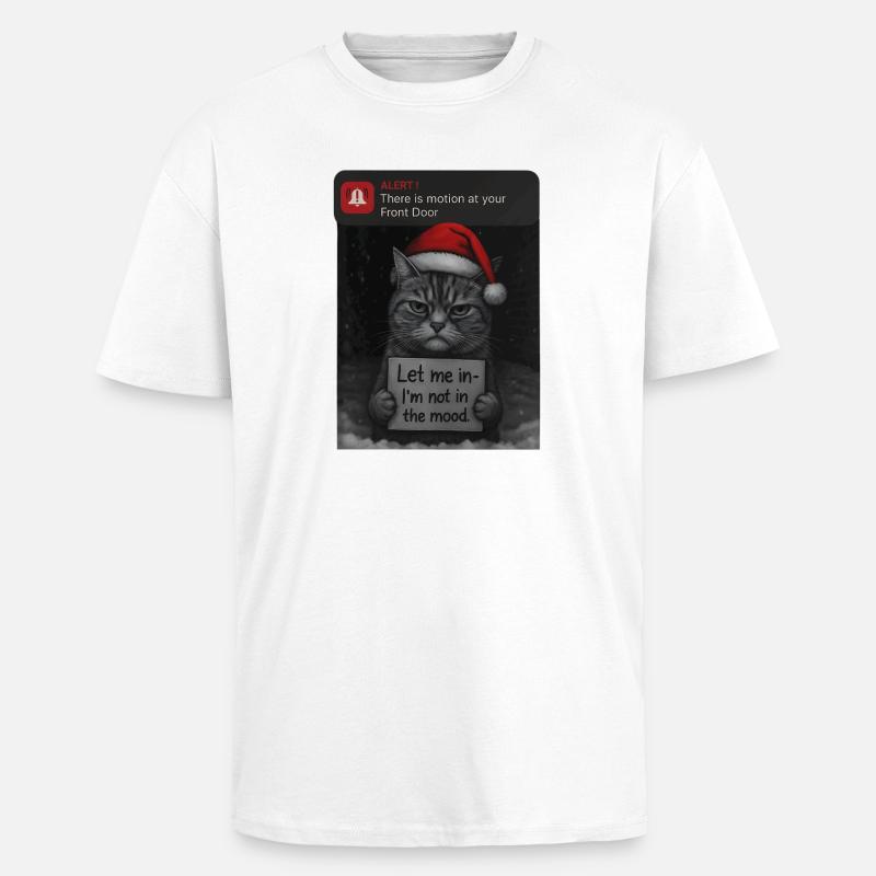 Chat Noël avec des chats drôles - T-shirt unisexe oversize épais - blanc