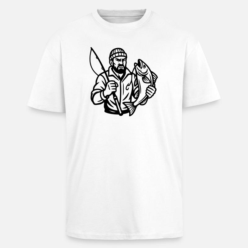 Angler - Unisex Oversized Heavyweight T-shirt - white