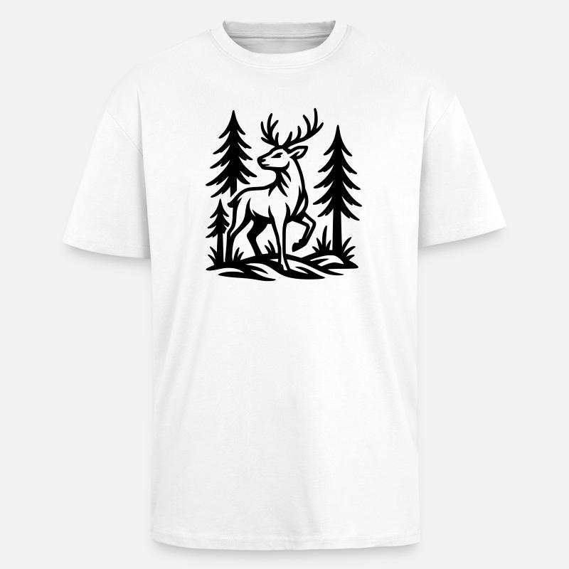 Reh - Oversized Heavyweight Unisex T-Shirt - Weiß