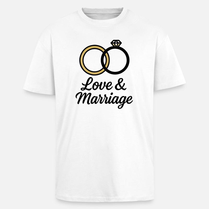 Liebe & Ehe Trauringe - Liebe & Ehe - Oversized Heavyweight Unisex T-Shirt - Weiß