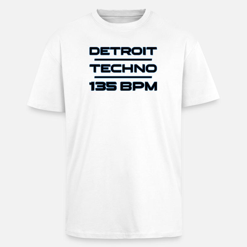 Detroit Techno 135 BPM - Oversized Heavyweight Unisex T-Shirt - Weiß