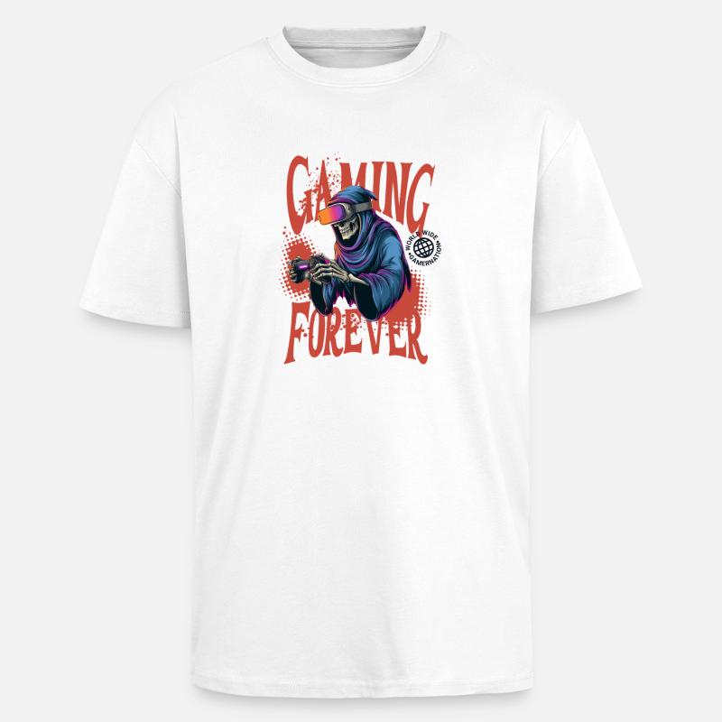 Gaming Forever – Reaper Edition - Oversized Heavyweight Unisex T-Shirt - Weiß