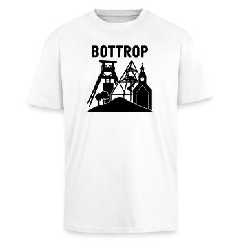 Bottrop Ruhrgebiet Wahrzeichen - Oversized Heavyweight Unisex T-Shirt - Weiß - Vorne - Alina (178cm) & Michal (187cm)