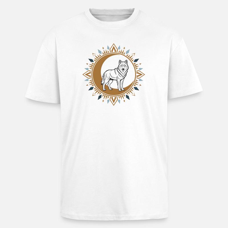 Boho Wolf - Oversized Heavyweight Unisex T-Shirt - Weiß