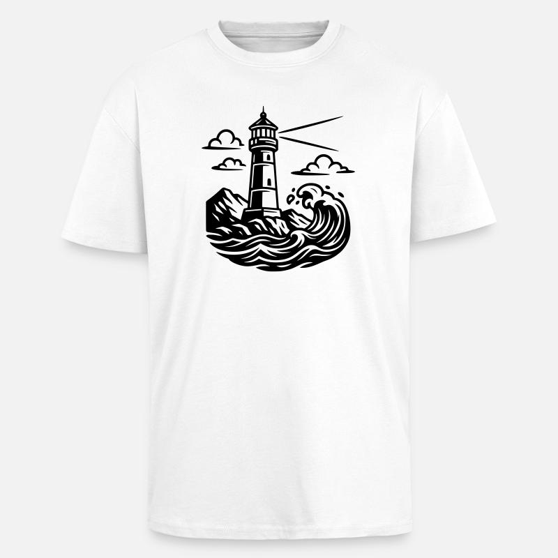 Leuchtturm - Oversized Heavyweight Unisex T-Shirt - Weiß