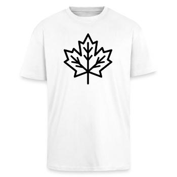 maple leaf - Unisex Oversized Heavyweight T-shirt - white - Front - Alina (178cm) & Michal (187cm)