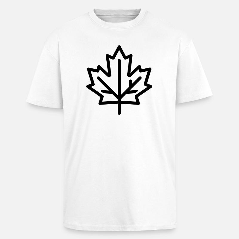 maple leaf - Unisex Oversized Heavyweight T-shirt - white