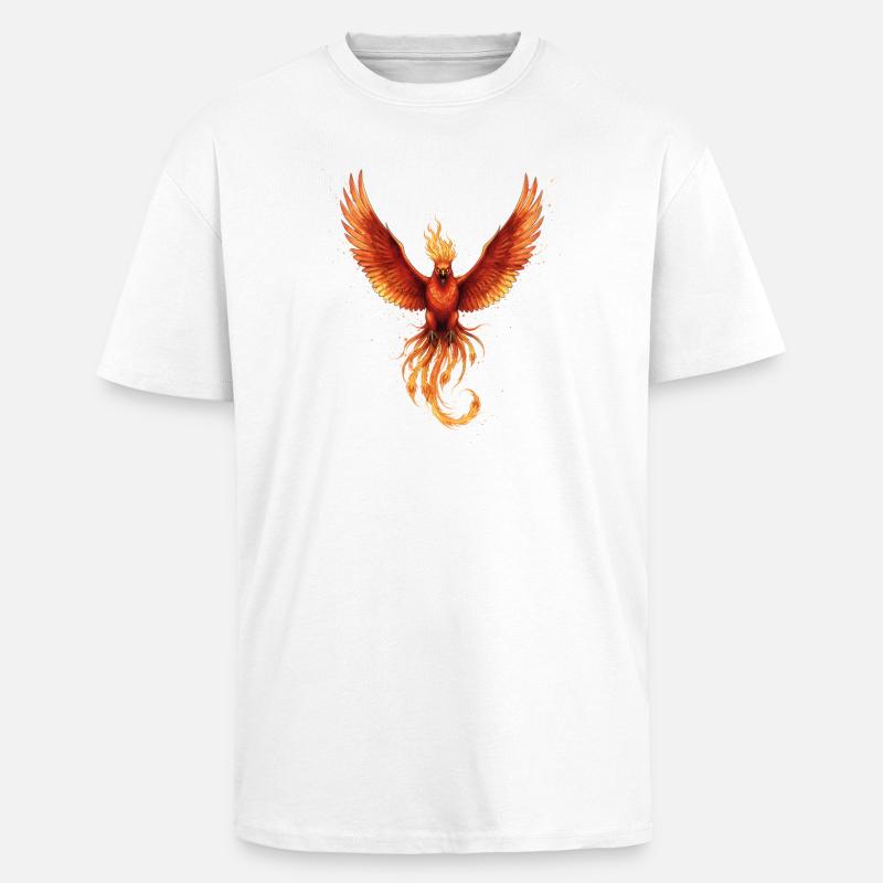 Feu Phoenix Flame Flight - T-shirt unisexe oversize épais - blanc