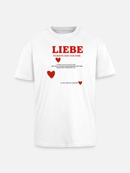 LOVE Person Behind Me - Unisex Oversized Heavyweight T-shirt - white