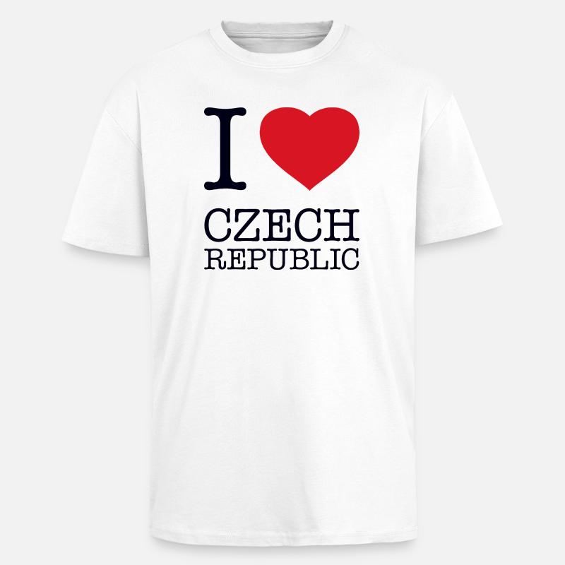 J’adore République tchèque Tschechien - T-shirt unisexe oversize épais - blanc
