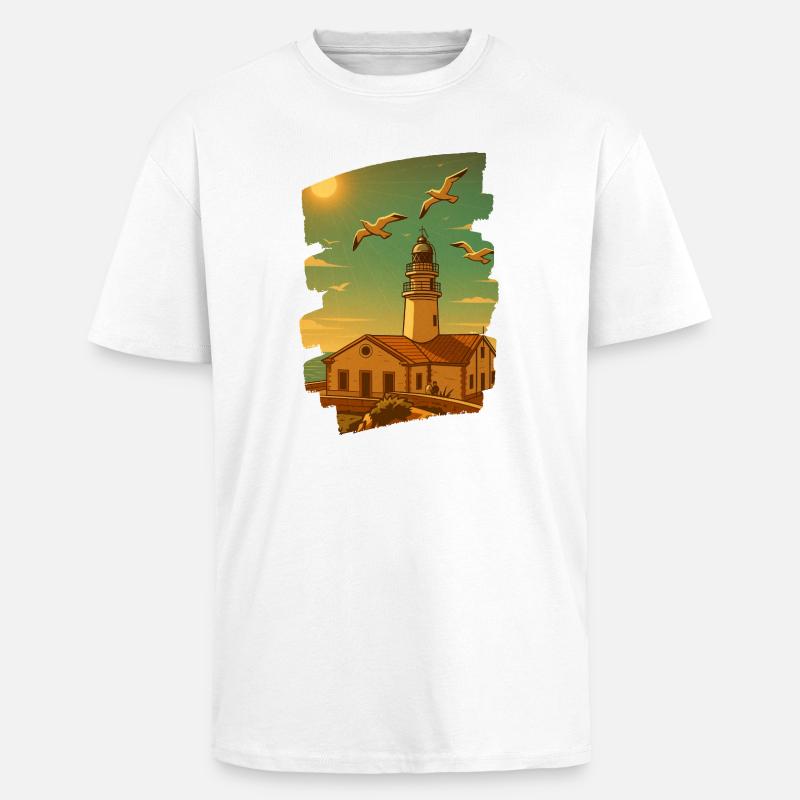 Far de Capdepera - Cala Ratjada - Oversized Heavyweight Unisex T-Shirt - Weiß