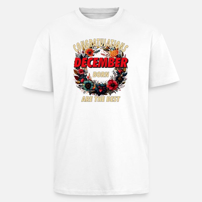 CONGRATULATIONS DECEMBER - Oversized Heavyweight Unisex T-Shirt - Weiß