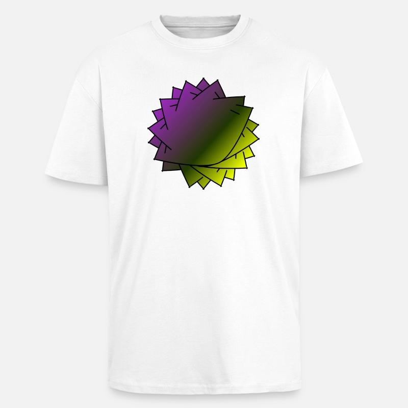 Gradient Leaf Spirale - Oversized Heavyweight Unisex T-Shirt - Weiß