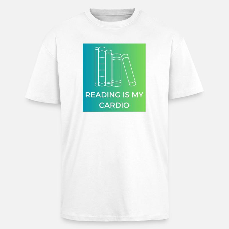 La lecture, c’est mon cardio - T-shirt unisexe oversize épais - blanc