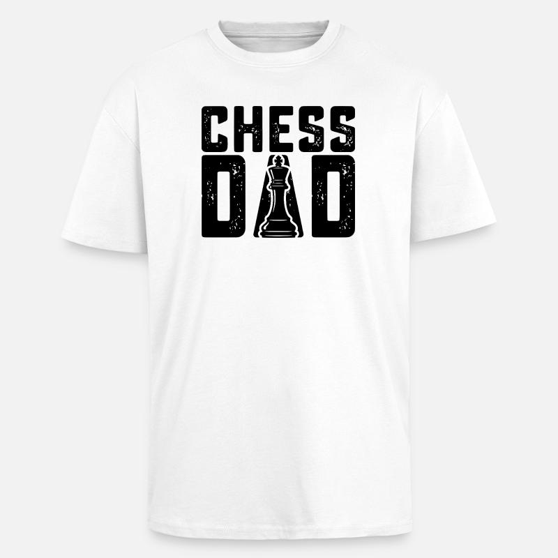 Chess Dad Funny Chess Player Father - Unisex Oversized Heavyweight T-shirt - white