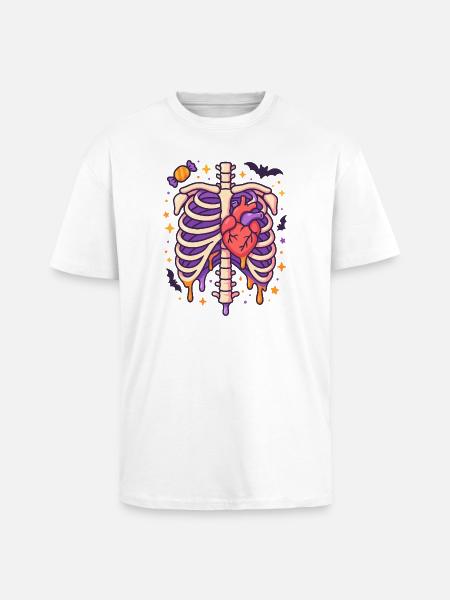 Anatomie Gothic Thoraxkäfig - Oversized Heavyweight Unisex T-Shirt - Weiß