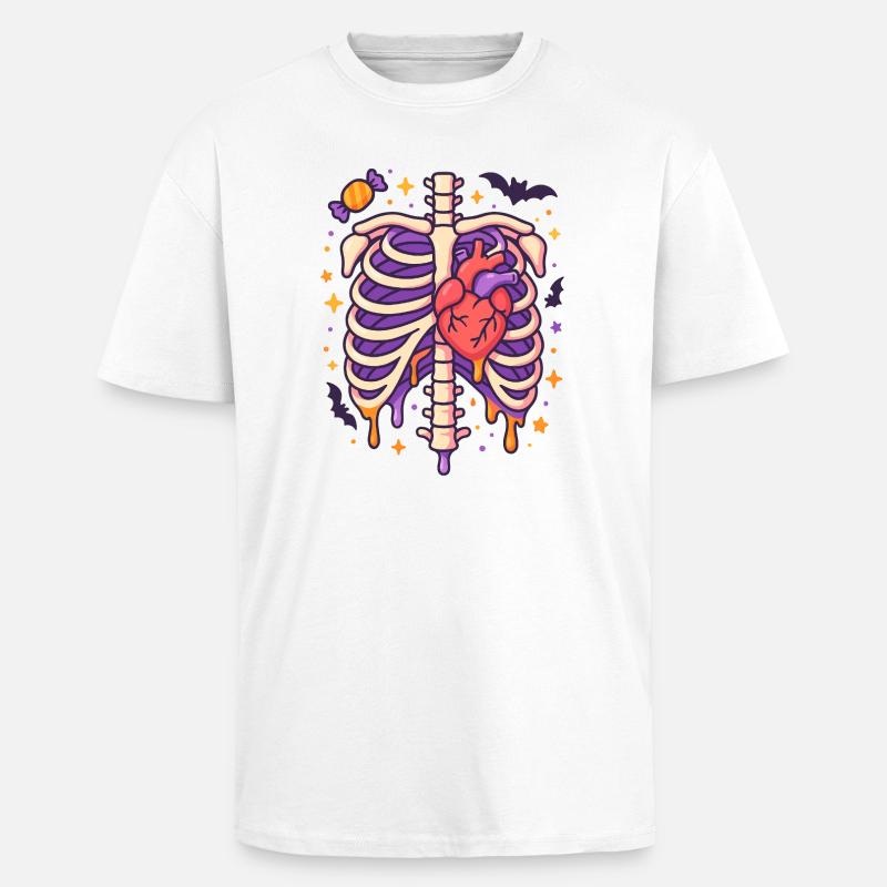 Anatomy Gothic Thoracic Cage - T-shirt unisexe oversize épais - blanc
