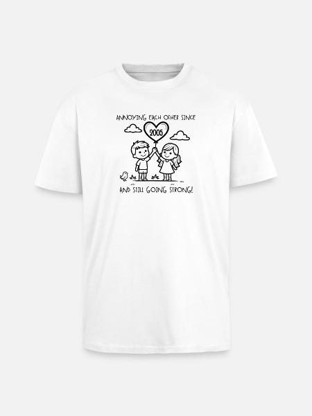 Einander nerven seit 2005 Jubiläum - Oversized Heavyweight Unisex T-Shirt - Weiß