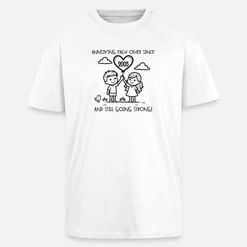 Einander nerven seit 2005 Jubiläum - Oversized Heavyweight Unisex T-Shirt - Weiß