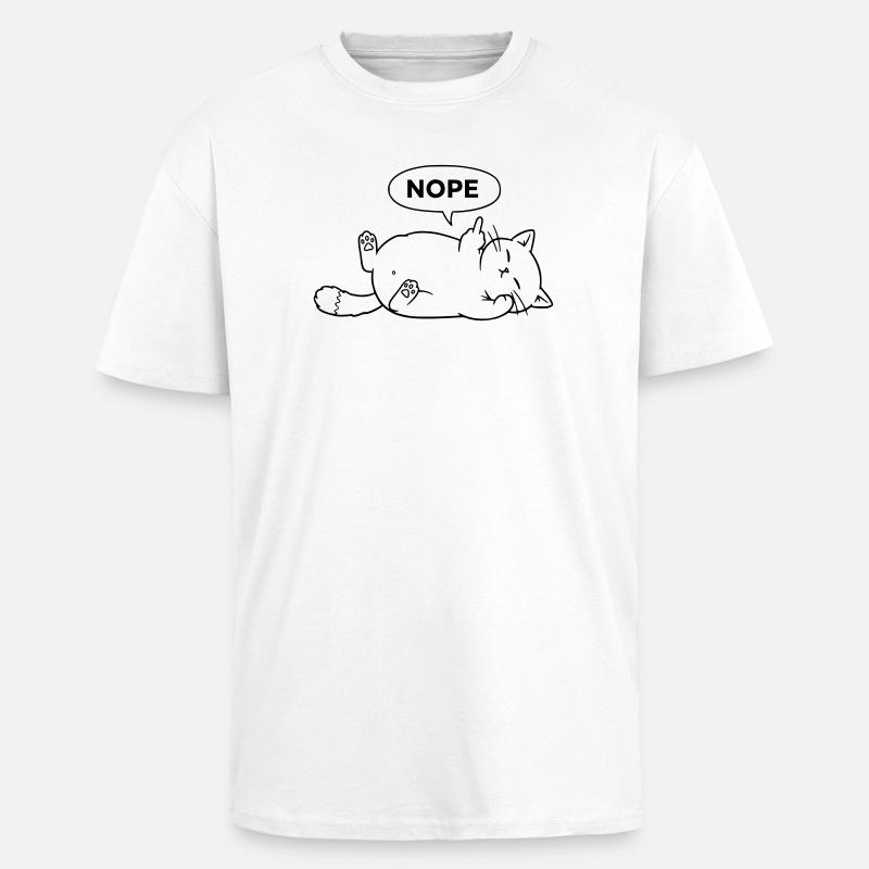 Chat non | Déclaration sarcastique de chat - T-shirt unisexe oversize épais - blanc