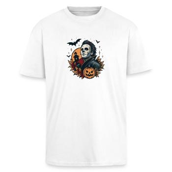 Halloween Totenkopf Nachtmaske - Oversized Heavyweight Unisex T-Shirt - Weiß - Vorne - Alina (178cm) & Michal (187cm)