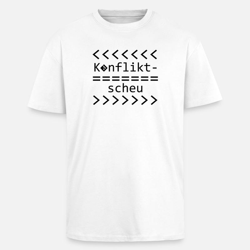 Chemise Git Nerd Aversion aux conflits - T-shirt unisexe oversize épais - blanc