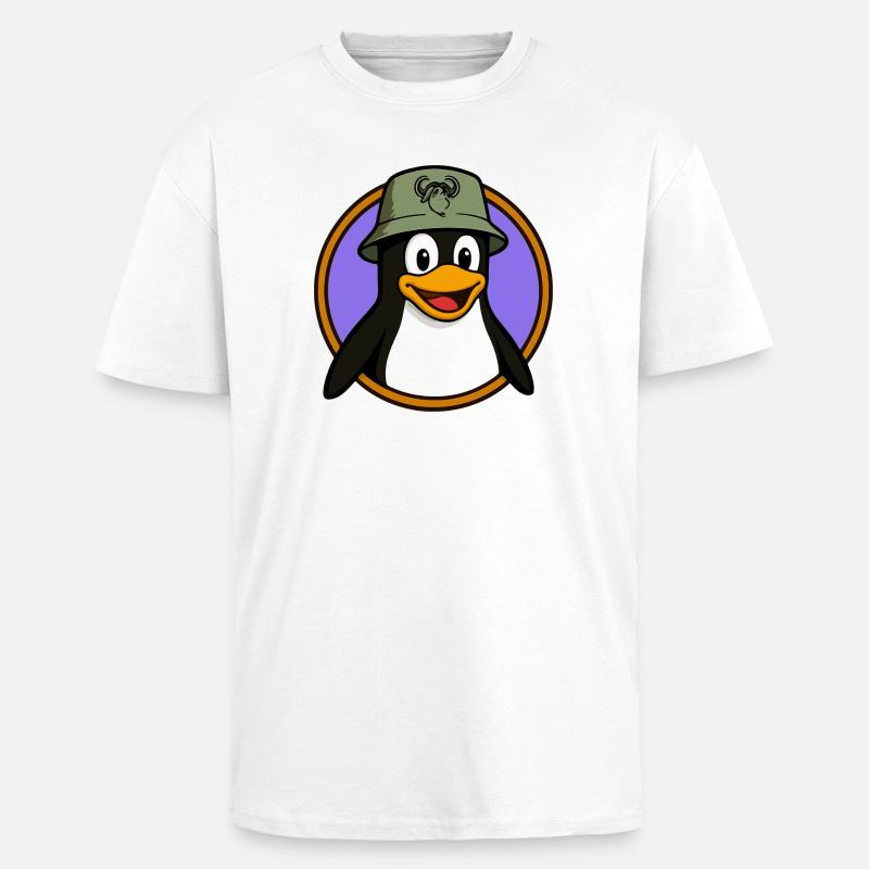 Tux Linux + GNU Hut - Oversized Heavyweight Unisex T-Shirt - Weiß