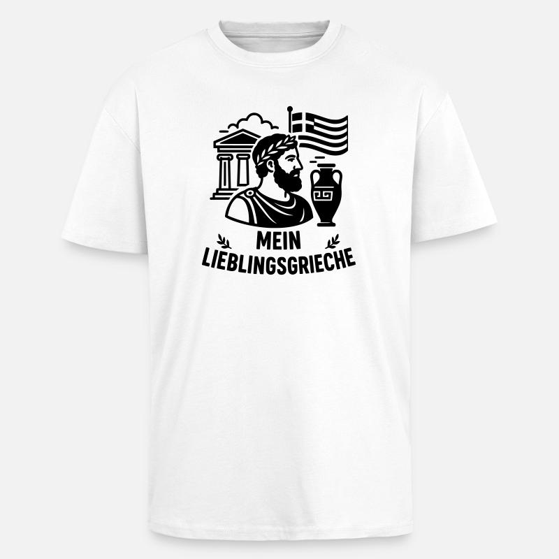 Maillot de supporter grec préféré - T-shirt unisexe oversize épais - blanc