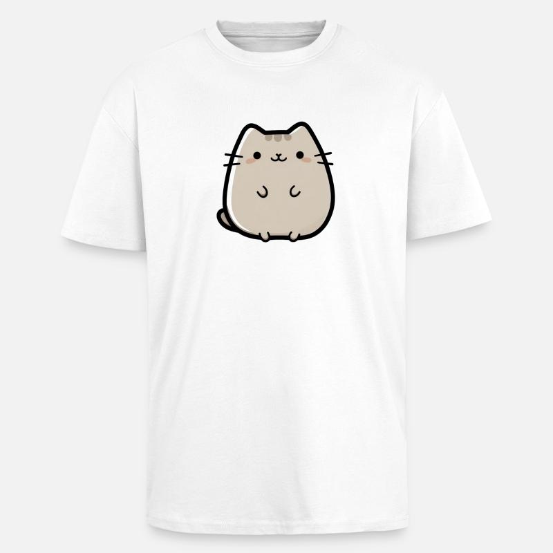 mignon petit chat chibi - T-shirt unisexe oversize épais - blanc