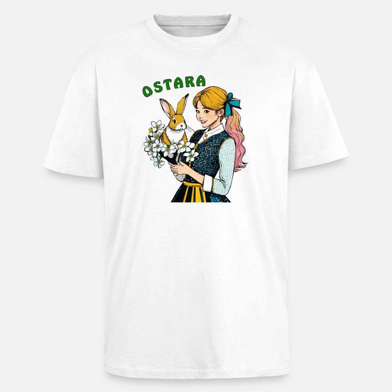 MME FLEUR DE LIÈVRE OSTARA - T-shirt unisexe oversize épais - blanc