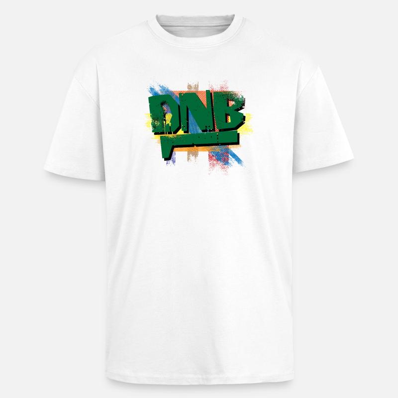 Explosion de graffitis DNB - T-shirt unisexe oversize épais - blanc