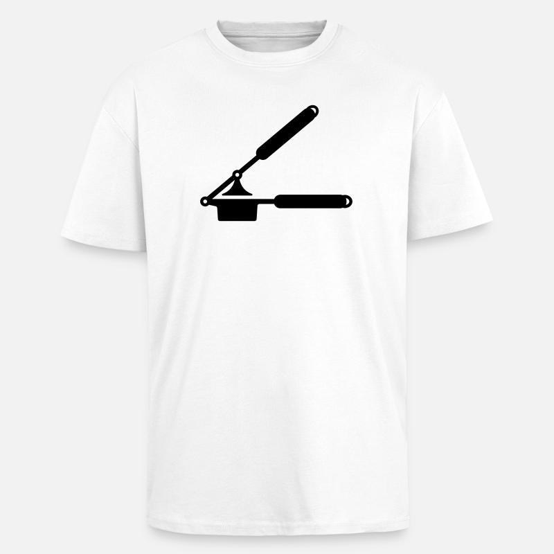 Knoblauch Presse oder Spätzle Presse - Oversized Heavyweight Unisex T-Shirt - Weiß