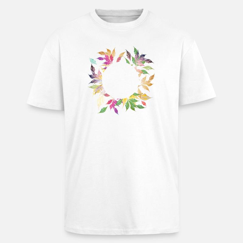 Imaginative leaf frame – delicately shimmering - Unisex Oversized Heavyweight T-shirt - white
